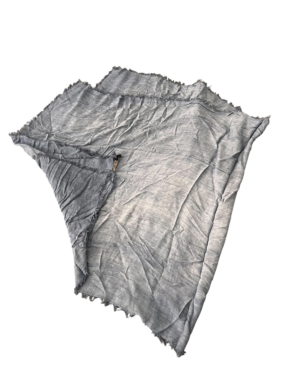 Indigo Blue Women's Scarf Wrap - Soft Frayed Edge